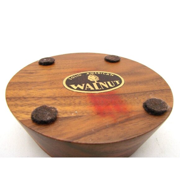 Solid American Walnut Candle Holder Round Wood Centerpiece Replacement ~3" Craft - Picture 5 of 10